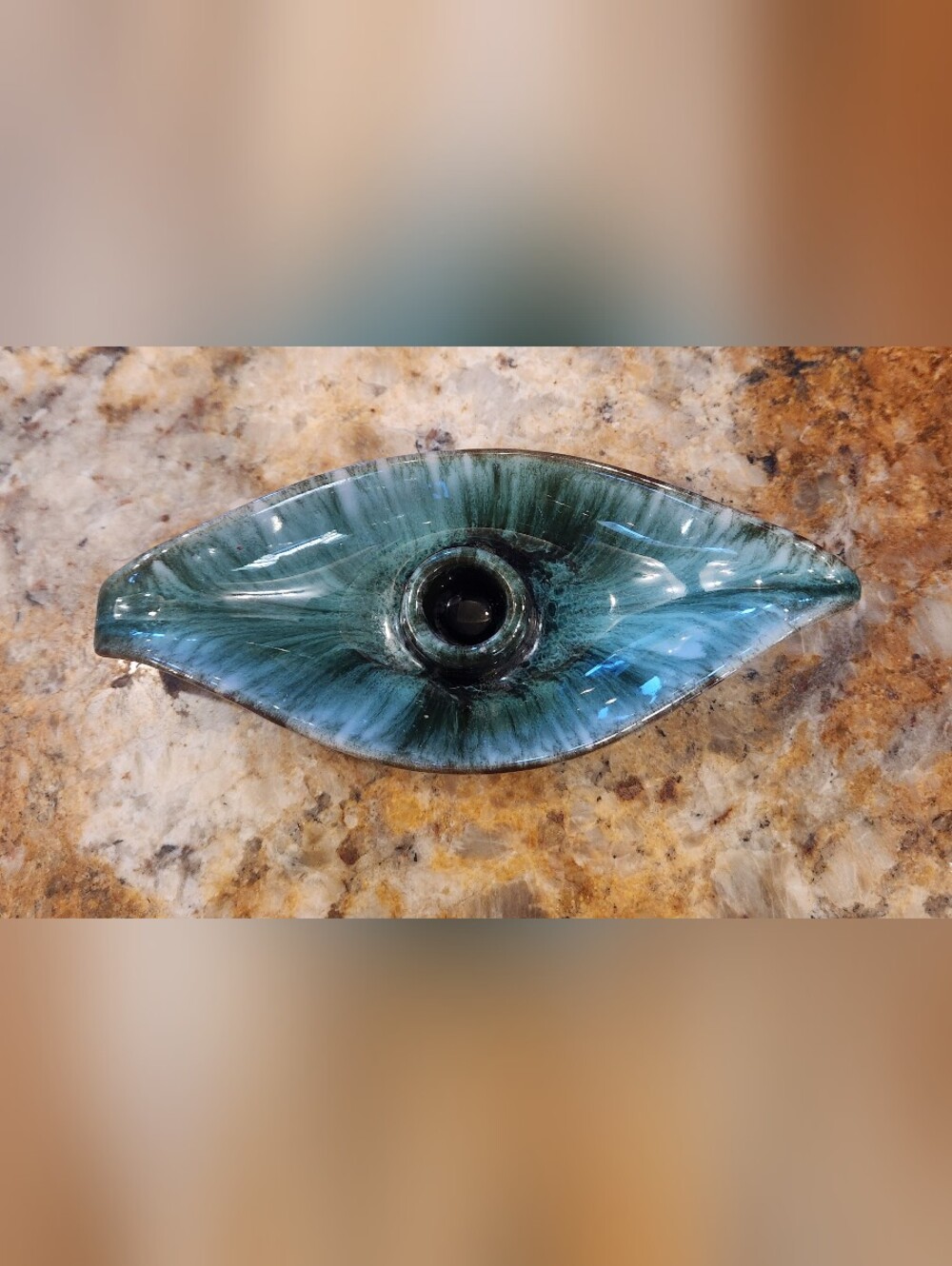 Blue Mountain Pottery Leaf Candlestick Holder